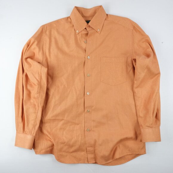 Ermenegildo Zegna Dress Shirt Mens L Textured Cotton Long Sleeve Button Down - Picture 1 of 7